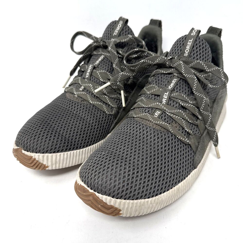 Sorel Out N About Plus Waterproof Sneaker Womens Size 8.5 Suede Mesh Olive Sage